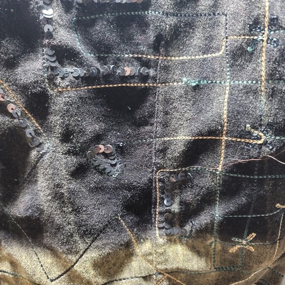 Chicos Black Embroidered With Sequins Full Zip Jacket Womens Size 1 - Picture 6 of 8